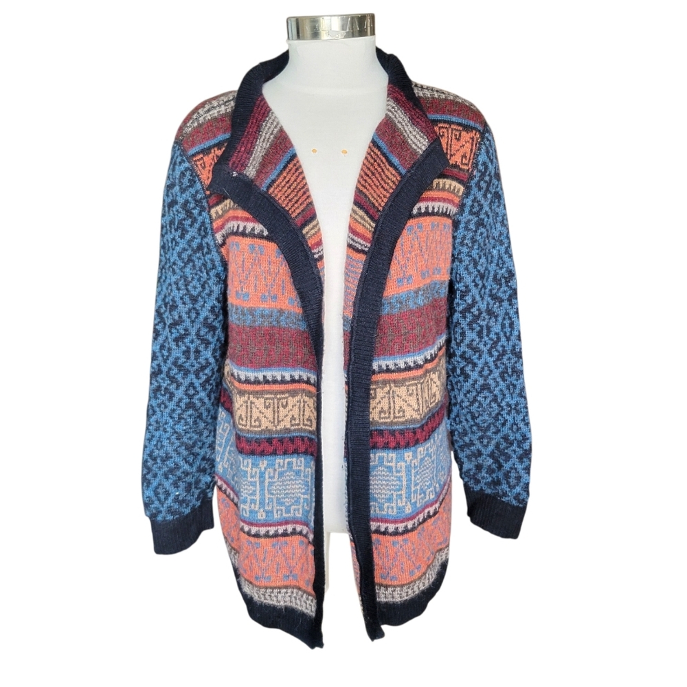 Peruvian Connection Multicolor Knit Cardigan Medi… - image 4